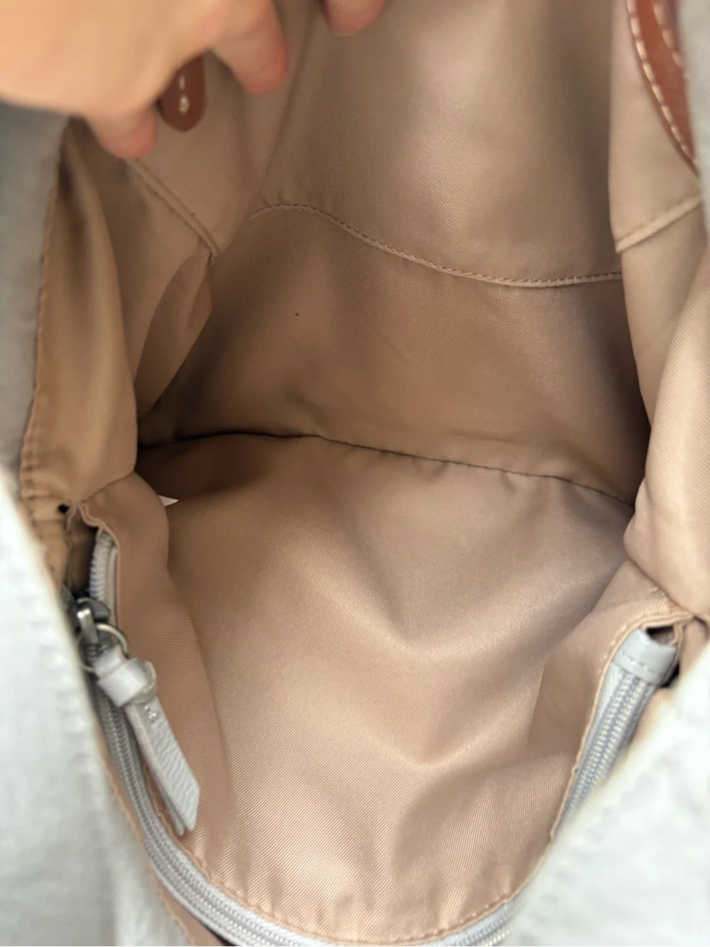 The Sak Huntley Hobo Light Grey Leather Bag with Tassel Accent